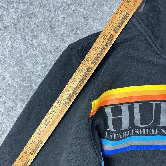 Hurley Hoodie Mens Large Black Rainbow Full Zip Hooded Skate Surf Logo Pockets - Picture 11 of 13